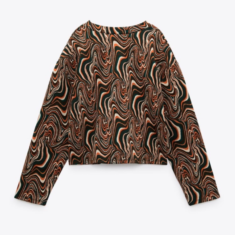 ZARA jacquard sweatshirt size medium - Picture 8 of 9